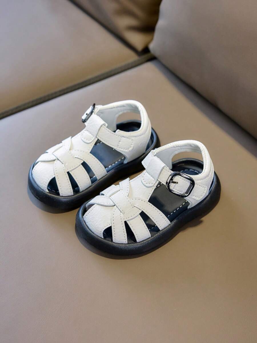 1双夏季新款儿童包头凉鞋，男女童软底休闲运动凉鞋 - 白色 - 查看 1