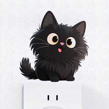 8 Pieces/Set Cute Cat Switch Stickers,Lovely Kitten Wall Decor For Bedroom,Living Room,Self-Adhesive Wall Stickers - 8 Pieces Cat - View 7