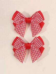 2个装女孩休闲百搭学院风蝴蝶结马尾发夹，适合日常使用 - 蝴蝶結髮夾 - 查看 3