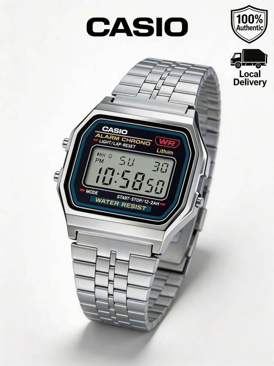 Casio CORE MEN 数字手表，适合作为送给父亲或男友的礼物 - 銀色 - 查看 1