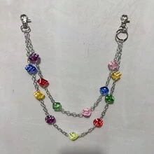 Assorted Color Dice Ball Chain Waist Chain, Punk Y2K Hip Hop Unisex Luxury Accessory, Halloween & Holiday Gift, Random Color Shipped - Multicolor - View 8