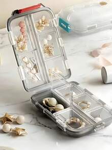 Travel Pill Storage Box Portable Pill Organizer For Storing Tablets Jewelry Accessories Multifunctional Pill Case 10-Cell Daily Medicine Container For Women Men For Travel Bag Or Pocket Home Office School Pill Holder Travel Essential Cruise Essentials Home Accessories - Multicolor - View 11