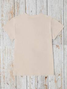 Women's "The Hell I Won't" Cowgirl T-Shirt – Retro Tiger Rider & Western Tattoo Graphic Crew Neck Tee, Wild Western Casual Top. - 杏色 - 查看 3