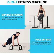 Outdoor Basic 2-In-1 Adjustable Dip Bar Station - Heavy Duty Parallel Bars With Connecting Parts, Extra Tall & Thickened Steel Design For Home Gym, Calisthenics & Strength Training (Dip Bar Pro) - Dip Bar Pro - View 2