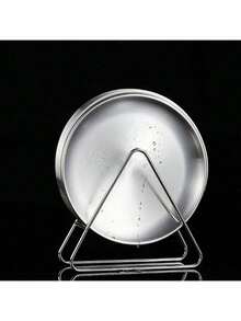6pcs Stainless Steel Dinner Plate Set - Elegant & Durable, Suitable For BBQ, Hot Pot And Daily Use, With Convenient Storage Rack - Multicolor - View 6