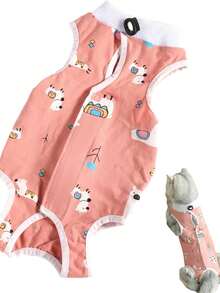 Traje de recuperación suave y delgado para gatos PETCHIC, ropa de recuperación para gatos transpirable, alternativa al rociador disuasivo, adecuado para condiciones de la piel (Alpaca rosa) - Rosado Sandía - Ver 15