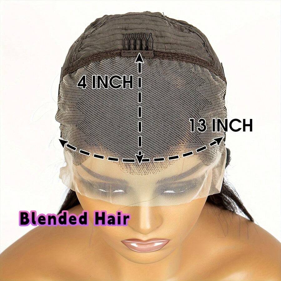 13x4 蕾丝前假发，直发，200 密度，自然黑，混纺真人发假发；13x4 高清蕾丝前假发，女士巴西直发波波头假发；13x4 透明蕾丝前假发，无胶，带婴儿发。