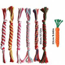 彩色编织宠物绳玩具 | 耐啃咬洁牙狗狗玩具 | 小型/中型犬猫互动拔河玩具 | 胡萝卜造型宠物玩具套装 | 宠物用品 - 彩色 - 查看 2