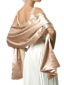 1pc Women's Bohemian Style Classic Solid Color Textured Crinkle Satin Scarf, Casual Autumn Shawl Sunscreen Headscarf, Suitable For Daily Use - Champagne Gold - View 2