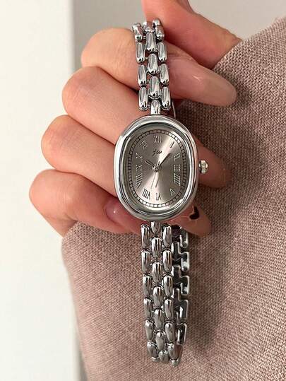 YOLAKO1 1件装时尚商务休闲女士钢带石英表，适合派对、庆典、婚礼和日常佩戴，是学生返校季、毕业季、感恩节送给女士的最佳礼物。