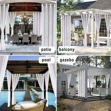 4pcs Outdoor Waterproof Sheer Curtains, Patio Porch Gazebo Transparent Window Drapes, Decorative Curtains For Bedroom, Balcony, Sunroom - 4pcs - View 5