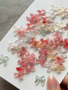 50 piezas de suministros de arte de uñas con mariposas de colores brillantes, exquisitos y atractivos, decoración de uñas, DIY, igual que en el salón de uñas - Multicolor - Ver 2