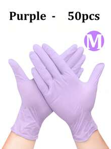 100pcs Disposable Premium Nitrile Gloves, Purple Nitrile Gloves, Suitable For Home Cleaning, Hair & Nail Care, Pet Bathing, DIY Crafts, Home Cleaning, Kitchen & Bathroom Cleaning (No Packaging Box) - Purple - View 9