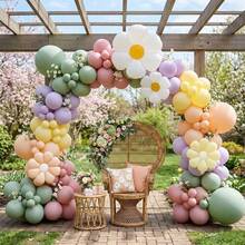 124 Pastel Balloons In Pink, Yellow, And Green, Perfect For Baby Showers, Bohemian Birthday Parties, Baptisms, Bridal Showers, Bachelor/Bachelorette Parties, Gender Reveal Events, Afternoon Tea, And Floral-Themed Party Decorations. - View 4
