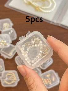 1pc Women's Travel Jewelry Box, Gift For Her, Mini Jewelry Storage Box With Mirror For Necklaces And Earrings, Pink Travel Essential, Women's Holiday Gift, Suitable For Vacation, Beach, Bathroom, Bedroom, Large Capacity - Multicolor - View 14