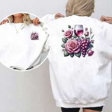 1/2/3pcs Red Wine & Rose Pattern Heat Transfer Stickers, Suitable For DIY Heat Press Decoration On T-Shirts, Pillows, Etc. Available In Multiple Colors, Durable And Washable Plastic DIY Decals For Backpacks, Cushions, Pants, Sofa Covers, High-Quality T-Shirt Prints That Are Washable And Fade-Resistant. - Multicolor - View 5