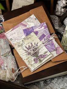 100pcs/Pack Vintage Floral & Plant Background Scrapbooking Paper, DIY Craft Material - Past Stories Series - View 7
