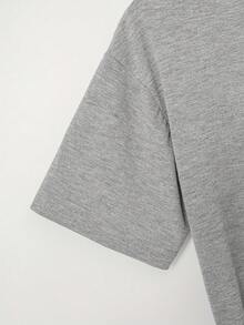 2026 Summer TopsWomen's Summer T-Shirt, Lucky Cat Short-Sleeve Top With Daruma Element Scarf And Three-Color Cat Print, Round Neck Sporty Casual Versatile T-Shirt, Medium Stretch Fabric, Comfortable And Breathable, Women's Lucky Fit Top, Party GiftLoose And Comfortablesummer Outfits For Women Spring Outfits For Women - 淺灰色 - 查看 4