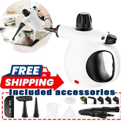 Steam Cleaner, Handheld Steam Cleaner, 450ml Portable Steam Cleaner, 1050W High Pressure With 12 Accessories & Labor-Saving Lock, Multi-Surface For Kitchen, Carpet, Upholstery, Floor, Window, Tile