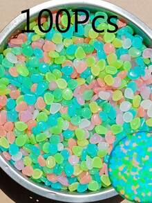 50/100/200/500 Stück leuchtende Kieselsteine, mehrfarbige leuchtende Steine, geeignet für Garten, Rasen, Hof, Außenweg, Flur, Aquarium Dekoration, ideal für Fischbecken, Gehweg, Blumenbeet, Topfpflanzen, Einfahrt DIY, Heimdekoration (zufällige Farben und Stile) - mehrfarbig - Übersicht 11