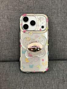 Colorful Mirror Butterfly Phone Stand Case Compatible With Iphone 17 Pro Max, 17 New, 16 Pro, 14, 16, 15, 13, Makeup Mirror Protection Cover - Clear - View 4