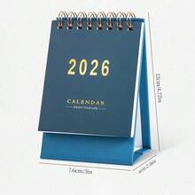 1 pezzo Calendario da scrivania compatto minimalista Morandi 2026, calendario da scrivania portatile in colore solido con design in lamina d'oro, calendario accademico da luglio 2025 a dicembre 2026, calendario da tavolo pieghevole piccolo e semplice, materiale in carta resistente, ornamento da scrivania multifunzionale per pianificazione quotidiana per casa, ufficio e scuola - Multicolore - Visualizzare 8