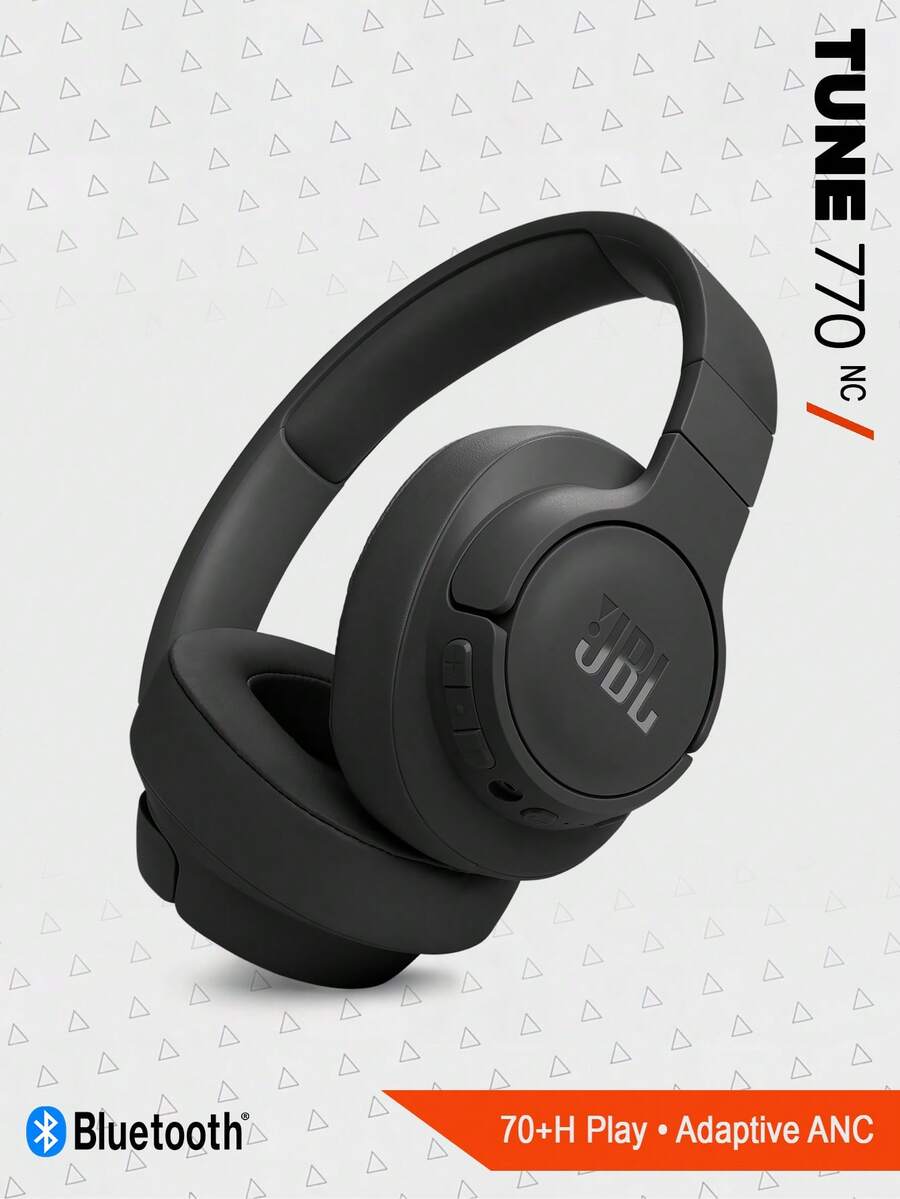 JBL Tune 770NC Wireless Over Ear Headphones Active Noise Cancelling Bluetooth 5.3 Earphones 70H Playtime Deep Bass Foldable Headset Mic For Daily Wear Gym Office Airplane Trips