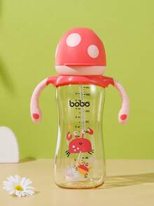 Bình sữa PPSU, bình miệng rộng hình nấm có tay cầm, thích hợp cho bé trên 12 tháng tuổi, dung tích 330ml - 1 chiếc. - Nhiều màu - Xem 12