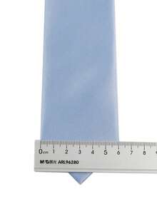 ZLQ&GOU Bộ 2 cà vạt và ghim cài ve áo, cà vạt polyester màu xanh dương, phù hợp cho đám cưới, công sở, trang phục thường ngày. - Màu xanh nhạt - Xem 4