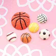 1pc Resin Miniature 3D Ball Figurines, Basketball And Football Figurines, Keychains, World Cup Souvenirs, Pendants - Mini Football - View 3