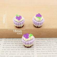 6pcs Mini 3D Fruit Cake, Realistic Fruit Cream Cake Decor, Mini Fruit Cake Series Toy Food, Dollhouse Food Toy, Pretend Play Toy, DIY Decor Accessory - Multicolor - View 11