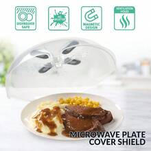 12 Inch Magnetic Microwave Plate Cover Shield, Food Splatter Guard With Strong Magnet Design, Heat Resistant Easy Clean Material, Lightweight Reusable Kitchen Essential For Daily Meal Heating - 單身的 - 查看 3