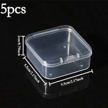 6 hộp đựng bằng nhựa trong suốt (5.5 x 5.5 x 2cm), có thể xếp chồng lên nhau, có nắp và khóa, thích hợp để đựng văn phòng phẩm, mỹ phẩm, trang sức, đồ dùng gia đình và văn phòng. - Trong sáng - Xem 9