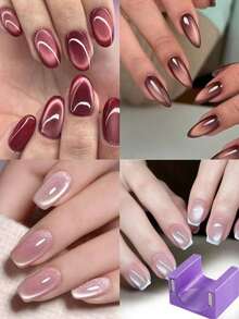 1pc Automatic Cat Eye Magnet Tool, Super Strong Cat Eye Magnet, French Wide Edge Side Light Cat Eye Magnet, Suitable For Nail Salons And DIY Nail Art Tools - Multicolor - View 5