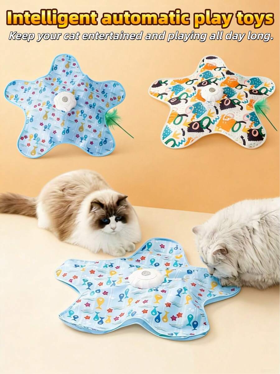Juguete interactivo automático para gatos, juguete eléctrico con plumas giratorias, recargable por USB, simula el instinto de caza, proporciona entretenimiento y ejercicio para gatos