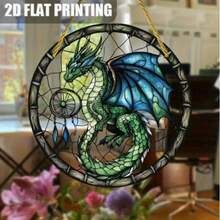 Atrapasueños de dragón impreso en 2D de acrílico, dispositivo decorativo que atrapa la luz para uso en el hogar, oficina y al aire libre. Regalo ideal para hermanos y el Día de la Madre, adecuado para colgar en ventanas de tragaluz - A - Ver 10