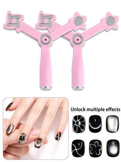 Dụng cụ nam châm 4 trong 1 dùng cho sơn móng tay dạng gel, thiết kế pháo hoa độc đáo.