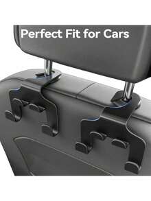 Car Seat Headrest Hooks, Car Seat Bag Hooks, Car Seat Hanger Hooks - 4-In-1 Car Back Seat Headrest Hook Organizer, Universal Car Seat Hooks For Purses, Handbags, Clothes, Coats, Water Bottles, Etc., Perfect Match With Car Interior Accessories - Multicolor - View 1