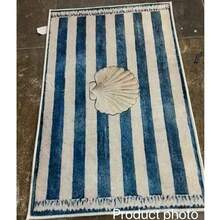 1pc Blue Striped Seashell Creative Gift Doormat, Small Rug, Welcome Mat, Carpet, Floor Mat, Outdoor Doormat, Kitchen Rug, Home Decor, Front Door Mat, Area Small Rug, Outdoor Mat, Home Decor, Area Rug, Garden Rug, Washable Carpet - Multicolor - View 9