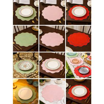 1-6pcs Premium Durable Heat-Resistant Embroidered Placemats, Colorful Fabric Table Mats Suitable For Room Decor, Dining Table Decor, Home Decoration