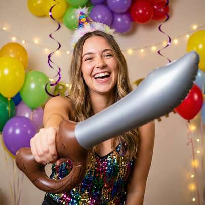 1 stuk opblaasbaar piratenmes, gemaakt van PVC-materiaal, realistisch gebogen piratenmes, glad oppervlak voor een comfortabel gevoel, lichtgewicht en zacht om mee te spelen, kostuumaccessoire voor piratenfeestjes, Halloween cosplay, gemakkelijk op te blazen en leeg te laten lopen voor hergebruik.
