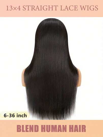 Tóc giả thẳng, chất liệu tóc thật cao cấp dành cho nữ - Mặt trước ren trong suốt 13x4, đã được tỉa sẵn với độ dày 180%, không cần keo dán, dài 36 inch, kiểu dáng tự nhiên và dễ tạo kiểu, phụ kiện tóc thời trang phù hợp cho mọi dịp, tiệc Giáng sinh và sử dụng hàng ngày, thích hợp làm quà tặng cho nữ. Tóc giả thẳng, chất liệu tóc thật pha trộn, màu đen tự nhiên, lý tưởng cho lễ hội, tiệc tùng và sử dụng hàng ngày dành cho nữ (Tóc giả kiểu bob từ 6-16 inch)