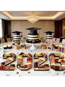 1 Set 2026 Graduation Party Food Serving Tray, Numeric Cold Dish Platter Set; Graduation Season Dining Table Decor, Graduation Party Food Serving Tray, Graduation Party Dessert Table Numeric Tray - View 7