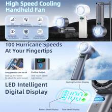 1 buah Kipas Pendingin Genggam Portabel Bentuk Paket Es Badai, 100 Tingkat Kecepatan Angin, Baterai 5200mAh Dapat Diisi Ulang USB, Layar Digital LED, Cocok Untuk Penggunaan Dalam & Luar Ruangan, Kipas Mini Kompak - Handheld - View 5