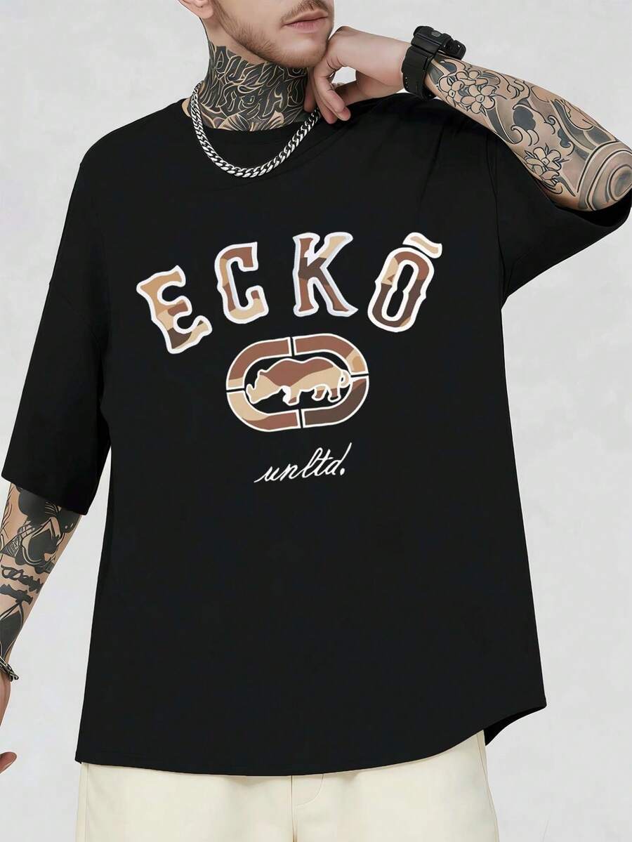 Men T-Shirts - 黑色 - 查看 1