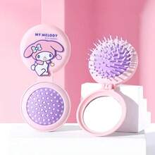官方Hello Kitty可折叠气垫梳，卡通肉桂狗、酷洛米、旋律按摩梳，便携式化妆镜 - A - 查看 9