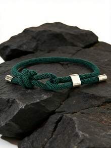 1pc Men's Nylon Rope Bracelet, Retro Minimalist Style, Adjustable Knot, Suitable For Daily Wear, Gift For Boyfriend - Infinite Knot Bracelet - View 13