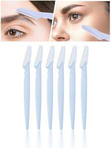 60/30/12/6/3/1 Pcs Blue Eyebrow Razor Set, Eyebrow Trimmer And Razor, Callus Remover And Body Hair Removal Tool, Face And Eyebrow Razor Set With Long Handle Blades And Precision Guard, Women Grooming Tools For Daily Use Or Travel, Makeup, Vanity Decor, Bedroom, Makeup Accessories, Eyebrow Razor, Affordable, Christmas Gift, Cosmetics, Makeup Tools, Cheap Goods, Gift, Women Gift, Christmas Gift - 淡紫色 - 查看 12