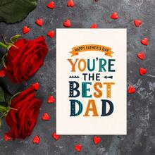 1pc Single Happy Father'S Day Card That Is Perfect For Expressing Gratitude To The Greatest Dad. Celebrate This Special Occasion With A Sincere Message, Making It An Ideal Gift For Fathers At Home Or In The Workplace, Complete With An Envelope - Greeting Card + Envelope - View 4