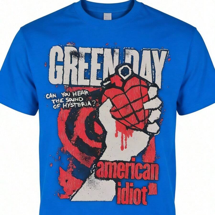 2026 Summer Tops2026 AF Green American Women Mens Black Short Sleeve T Shirt Punk Rock Vintage Style Graphic TeesLoose And Comfortablesummer Shirts - 藍色 - 查看 1